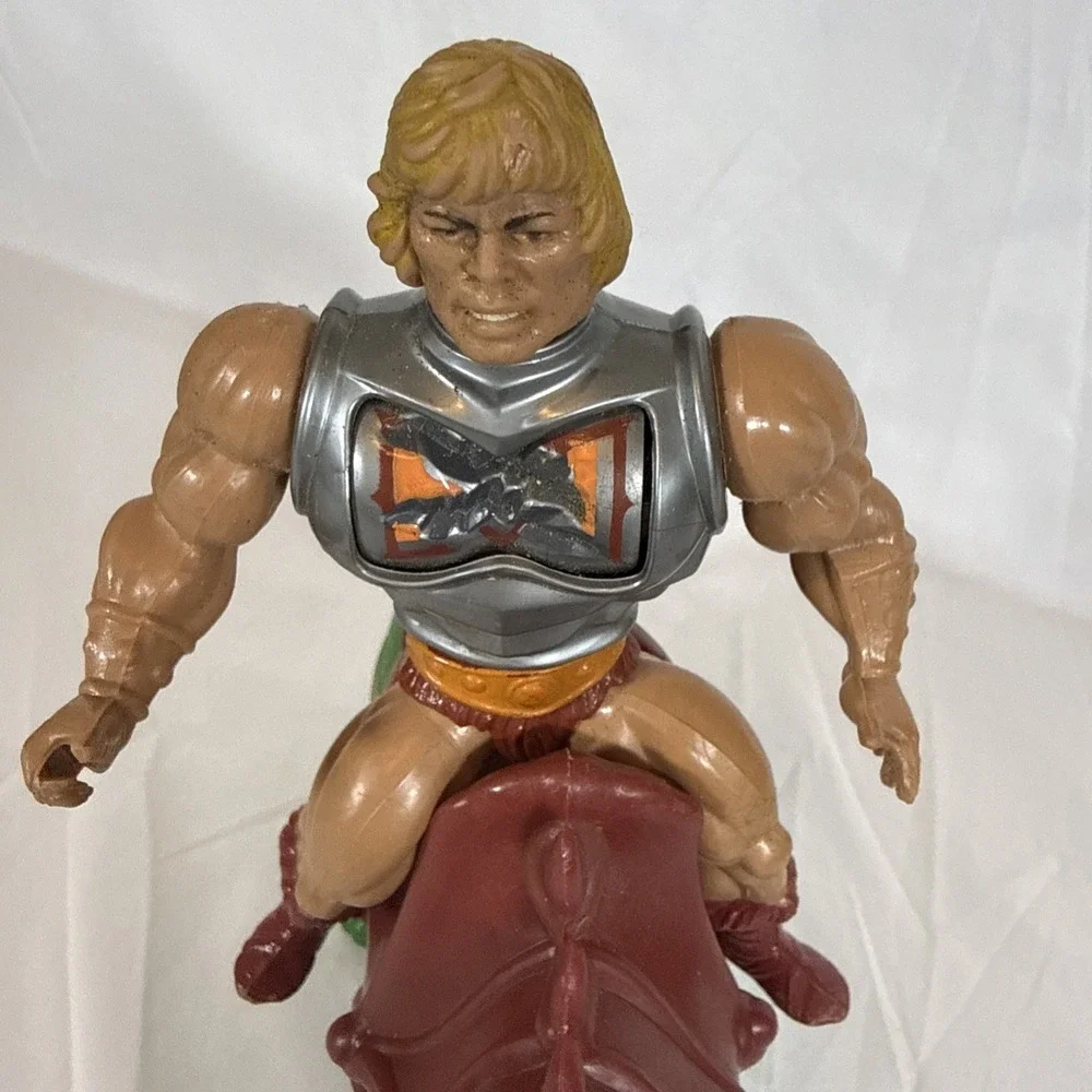 Vintage Mattel He-Man and Battle Cat Action Figure Set Masters of the Universe